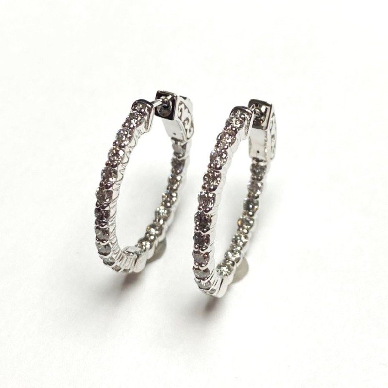 F223-5VSCEW - 14K White Gold Hoop Earrings