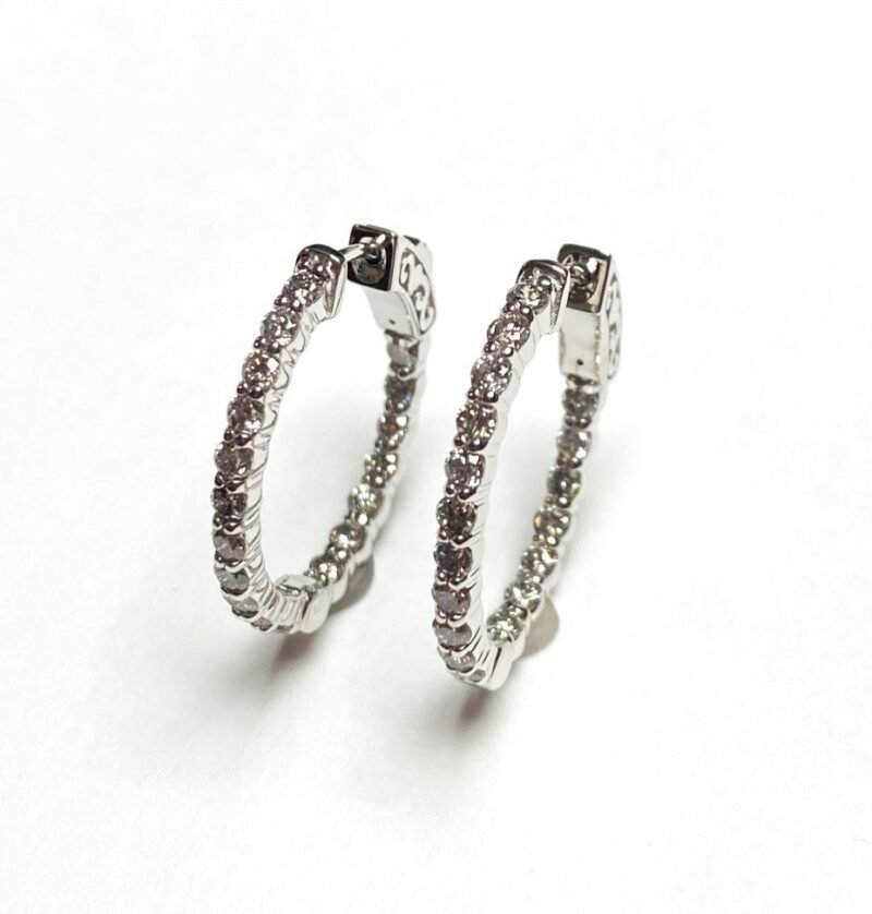 F223-5VSCEW - 14K White Gold Hoop Earrings