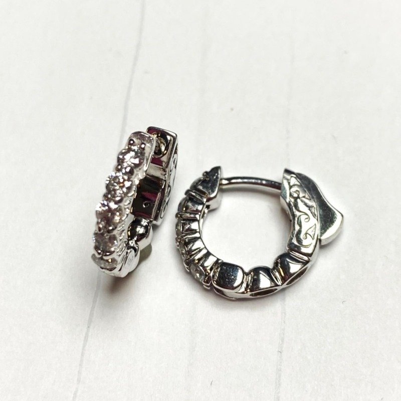 F236-5SFCEW - 14K White Gold Huggies Earring