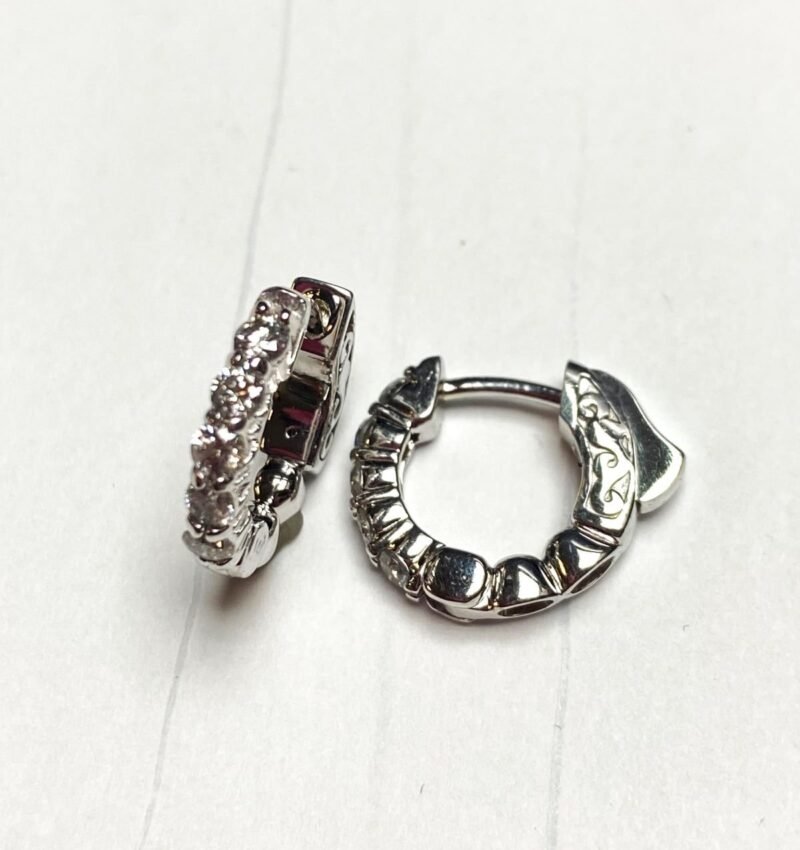 F236-5SFCEW - 14K White Gold Huggies Earring