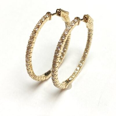 F312-3LCEY55 - 14K Yellow Gold Hoop Earrings
