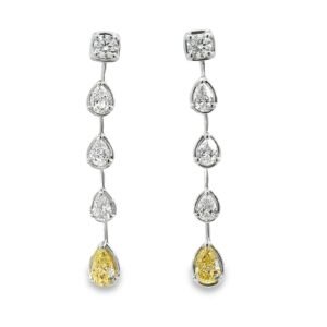 FCE752RB-W4516 - 14K White Gold Dangle Earrings