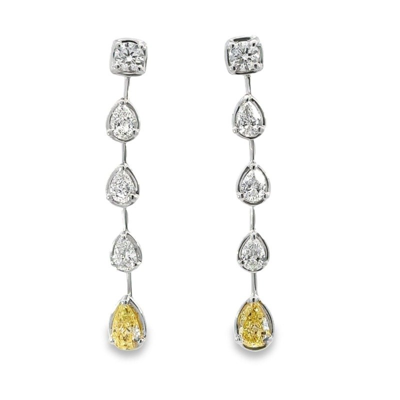 FCE752RB-W4516 - 14K White Gold Dangle Earrings