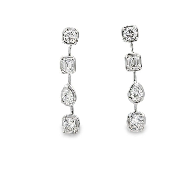 FCE753X-W4512 - 14K White Gold Dangle Earrings