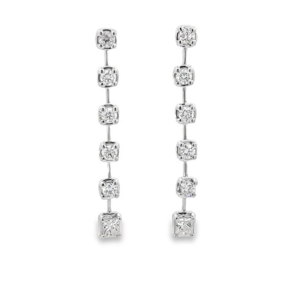 FCE755PJ-W4512 - 14K White Gold Dangle Earrings