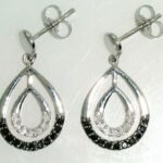 FER185BA - 14K White Gold Dangle Earrings