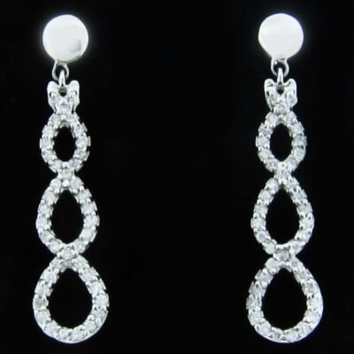 FER3058 - 14K White Gold Dangle Earrings