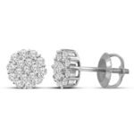FER428W - 14K White Gold Stud Earrings