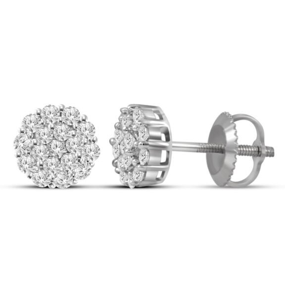 FER428W - 14K White Gold Stud Earrings