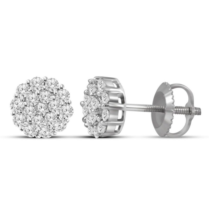 FER428W - 14K White Gold Stud Earrings