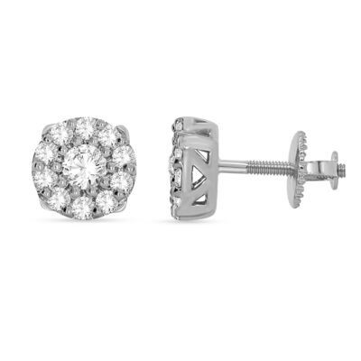 FJE2288W - 14K White Gold Stud Earrings
