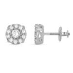 FJE2289W - 14K White Gold Stud Earrings