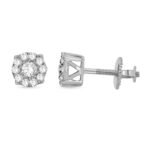 FJE2300W - 14K White Gold Stud Earrings