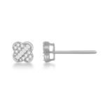 FLE1454W - 14K White Gold Stud Earrings