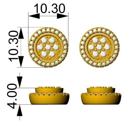 FLE797Y - 14K Yellow Gold Stud Earrings