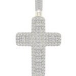 FLP129W - 14K White Gold Cross Pendant