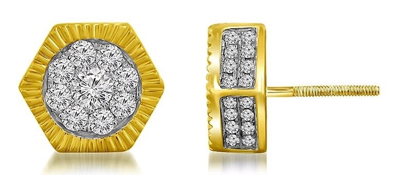 FOER6951Y-1/2 - 14K Yellow Gold Stud Earrings