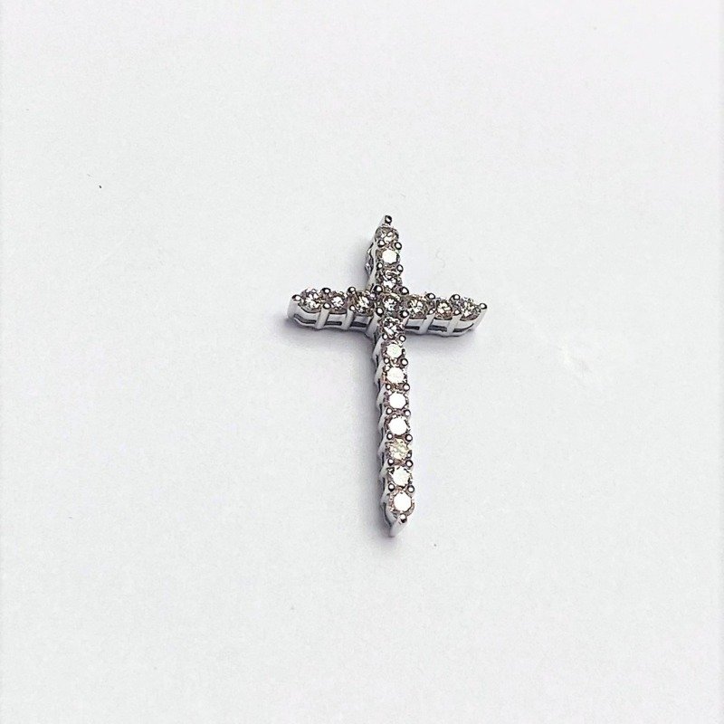 FOPR6742W - 14K White Gold Cross Pendant
