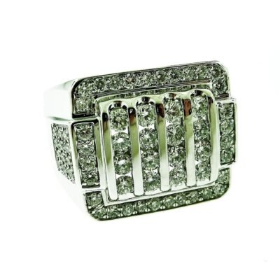FORR6029W - 14K White Gold Gents Ring