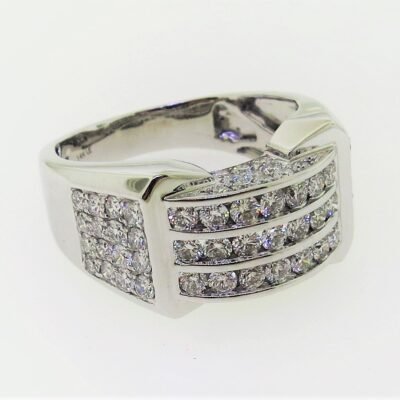 FORR6033W - 14K White Gold Gents Ring