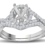 FORR6752W - 14K White Gold Bridal Set Ring