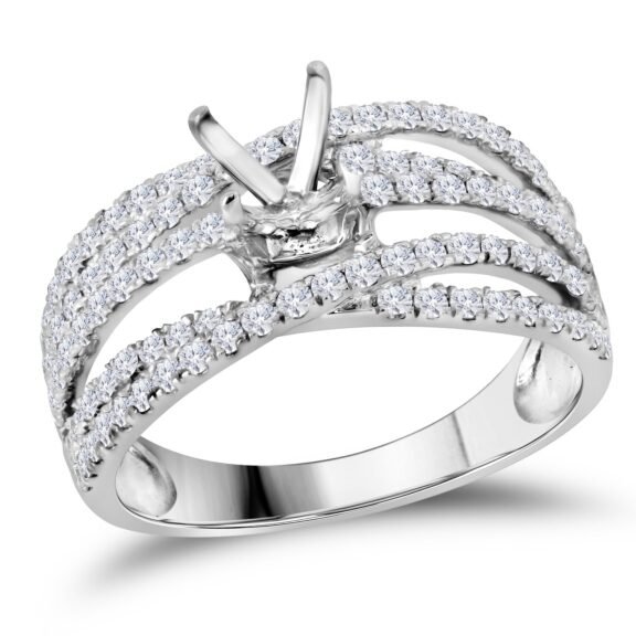FORR6755W - 14K White Gold Semi Mount Ring