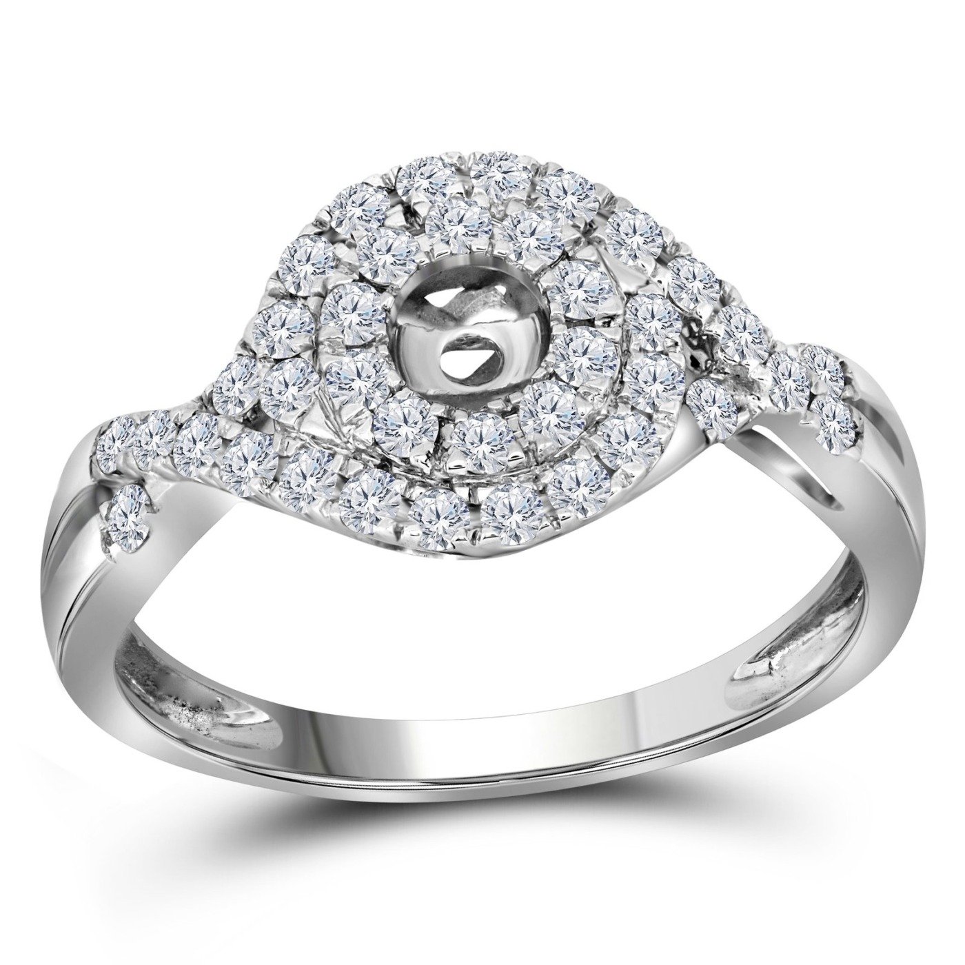 FORR6811W - 14K White Gold Bridal Set Ring