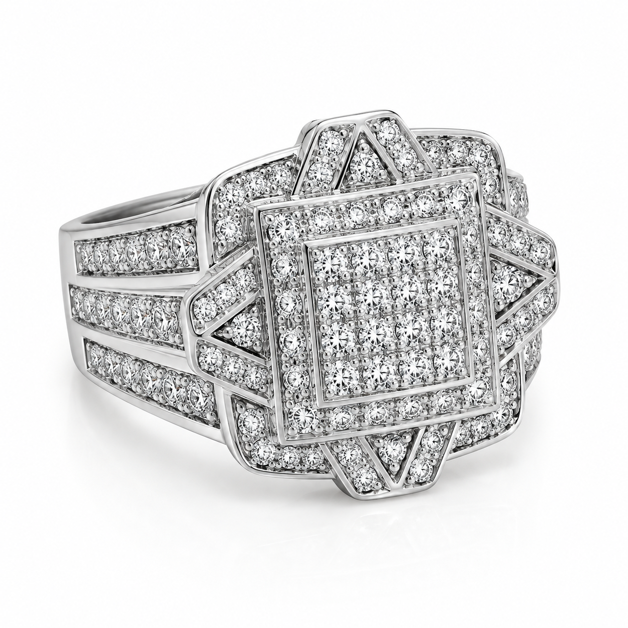 FORR6832W-14K White Gold Gents Ring
