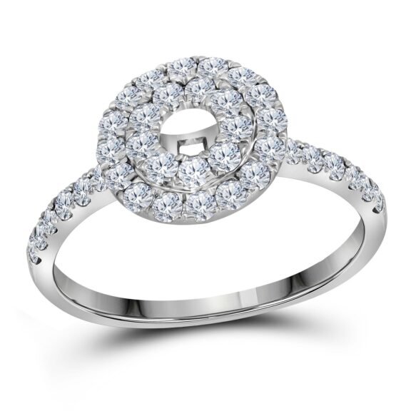 FRR5442W - 14K White Gold Semi Mount Ring