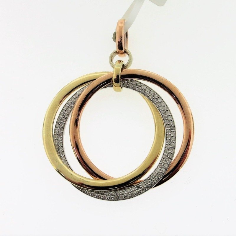 GF0376300M55 - 14K Three Tones Gold  Pendant