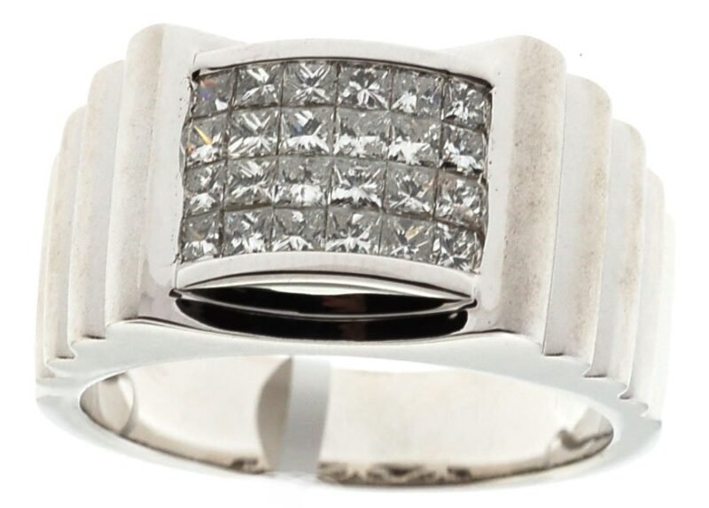 GR00003 - 14K White Gold Gents Ring