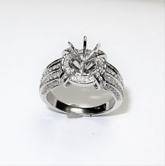 HR32626SMW - 14K White Gold Semi Mount Ring