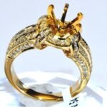 HR32626SMY - 14K Yellow Gold Semi Mount Ring