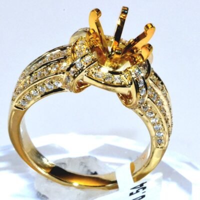 HR32626SMY - 14K Yellow Gold Semi Mount Ring