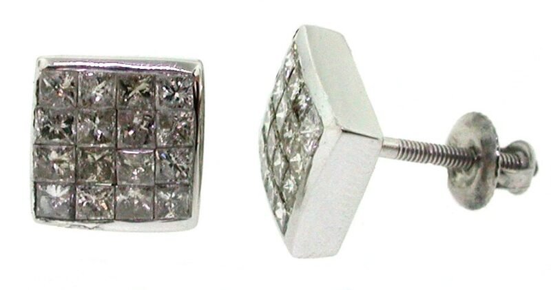 IE2621W - 14K White Gold Stud Earrings