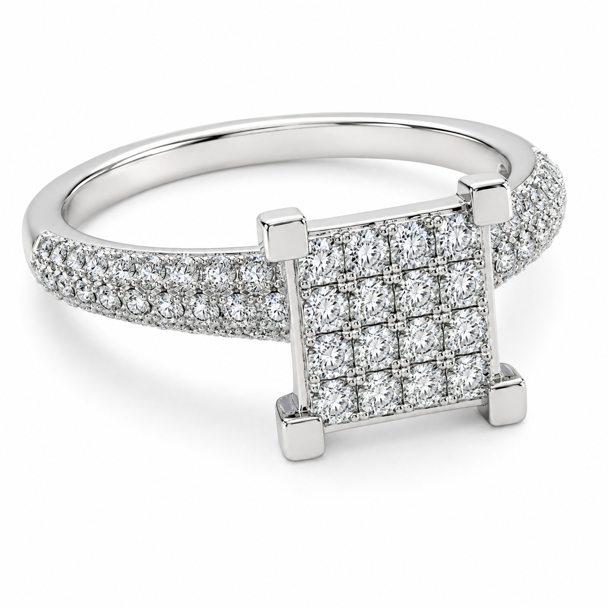 ISDR05711AW-14K White Gold Engagement Ring
