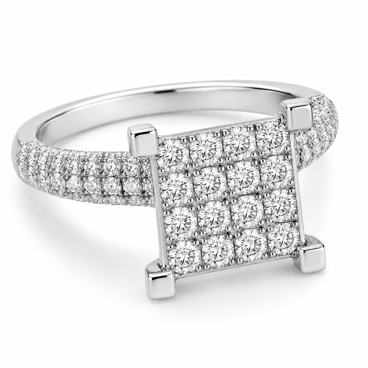 ISDR05711BW-14K White Gold Engagement Ring
