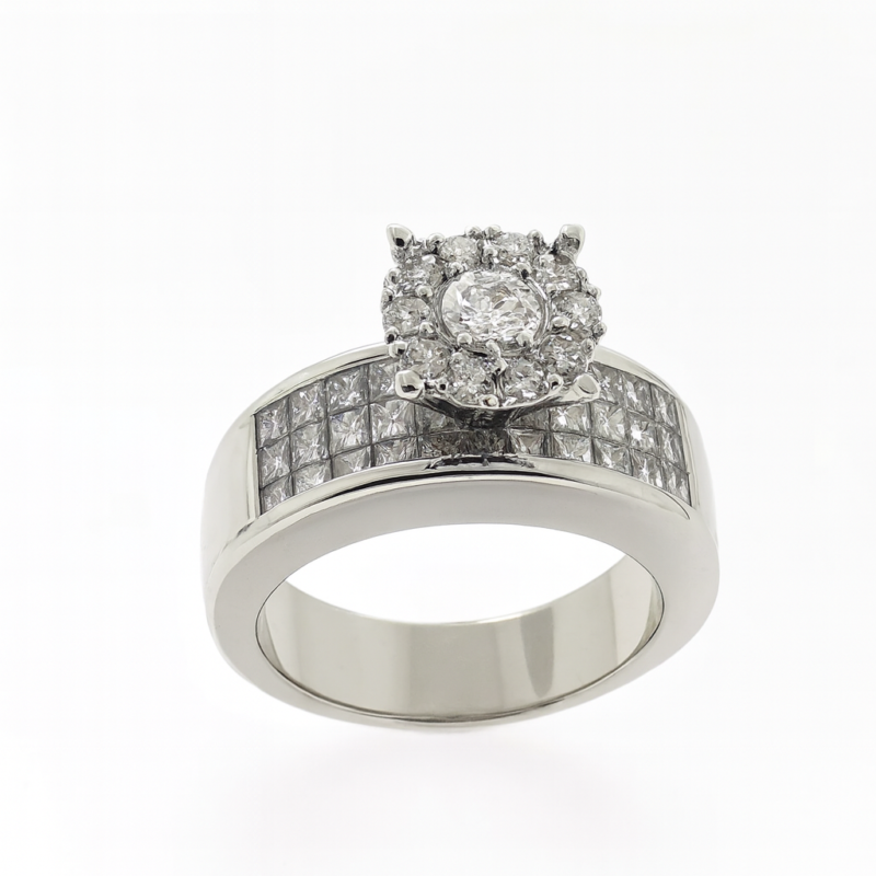 SSR069LSWBH - 14K White Gold Semi Mount Ring