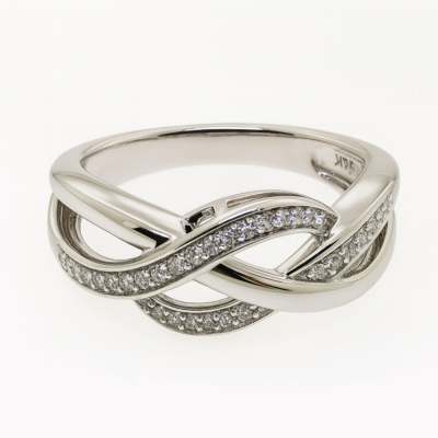 R151037W - 14K White Gold Ring