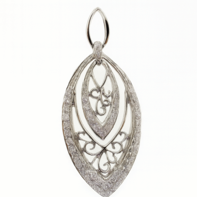 PDR03307W - 14K White Gold Pendant