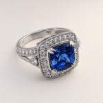 UBV7016FWTA - 14K White Gold Colored Stone Ring