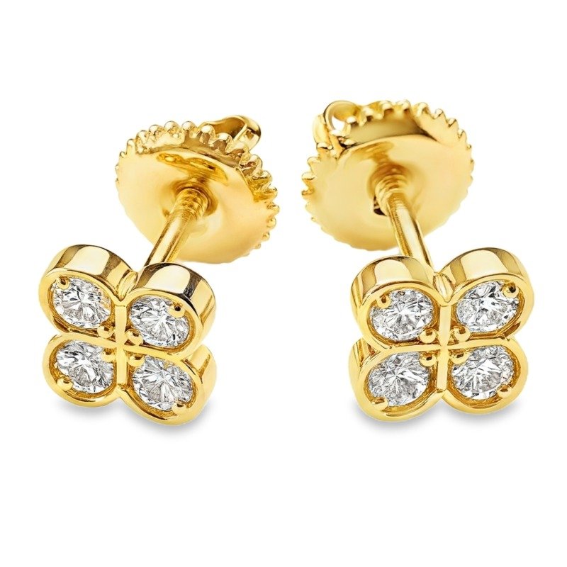 SLNER0051-8MMY - 14K Yellow Gold Stud Earrings