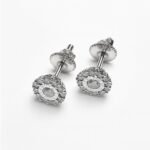 SAE02886W - 14K White Gold Stud Earrings