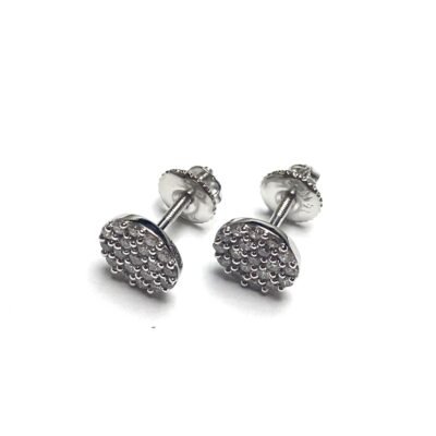 JE09325W - 14K White Gold Stud Earrings
