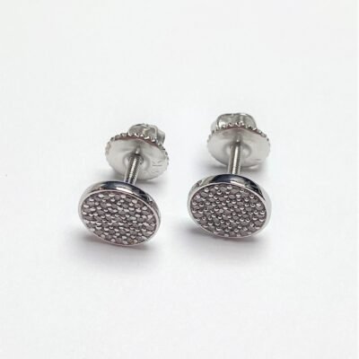 JE09357W - 14K White Gold Stud Earrings