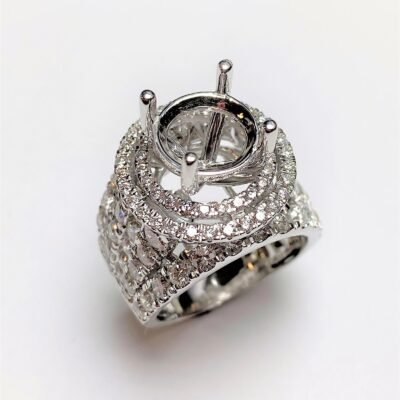 JR29538SMW - 14K White Gold Semi Mount Ring