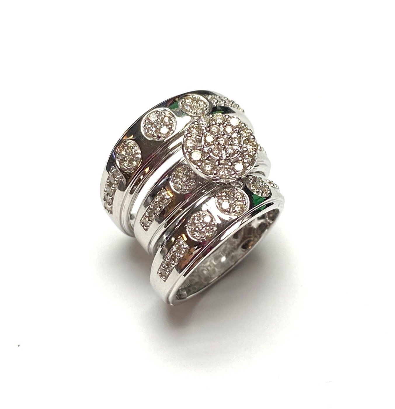 JR30140TRW - 14K White Gold Trio Rings