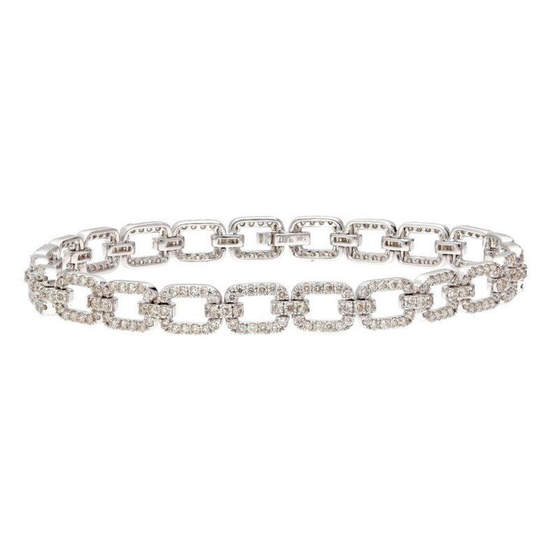 KB501090W - 14K White Gold Bracelet