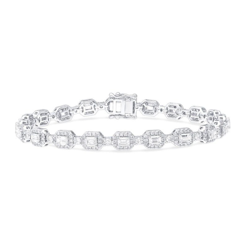 KB501293W - 14K White Gold Bracelet