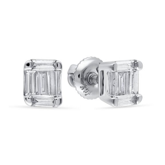 KE300838W1 - 14K White Gold Stud Earrings
